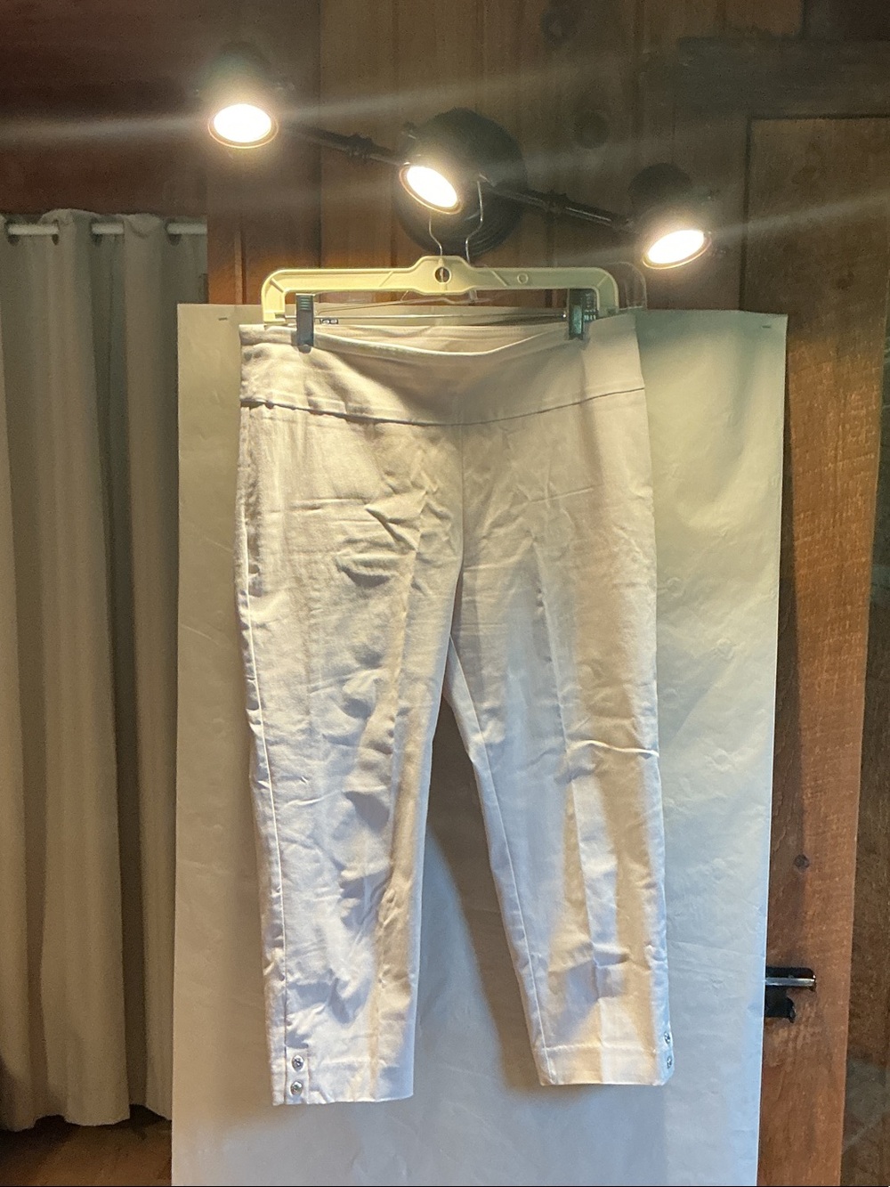 Off White Crop Ponte Pants